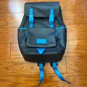 Coach Backpack leather Misnight Navy Racer Blue Drawstring & speedclip closures Coach | Bags | Coach Backpack Leather Misnight Navy Racer  main image 3